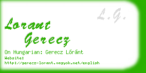 lorant gerecz business card